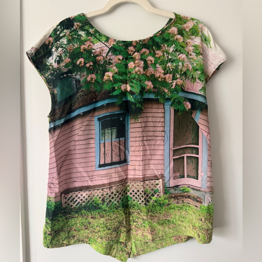 Anthropologie Sarah Ball Photography Cottagecore silk blouse